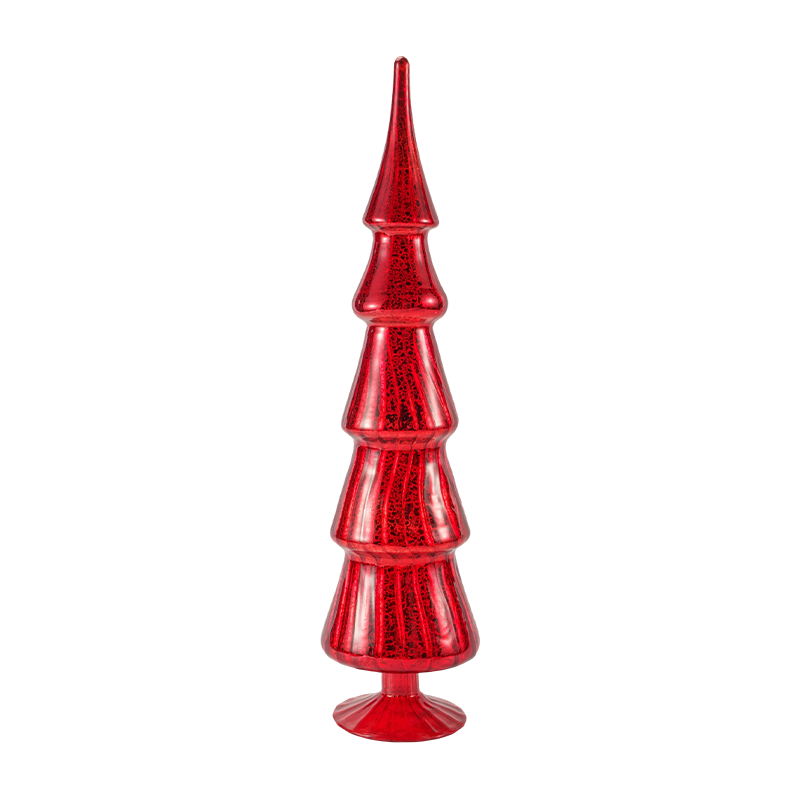 10×40 cm roterende stripete juleglassetre 2-delt borddekor