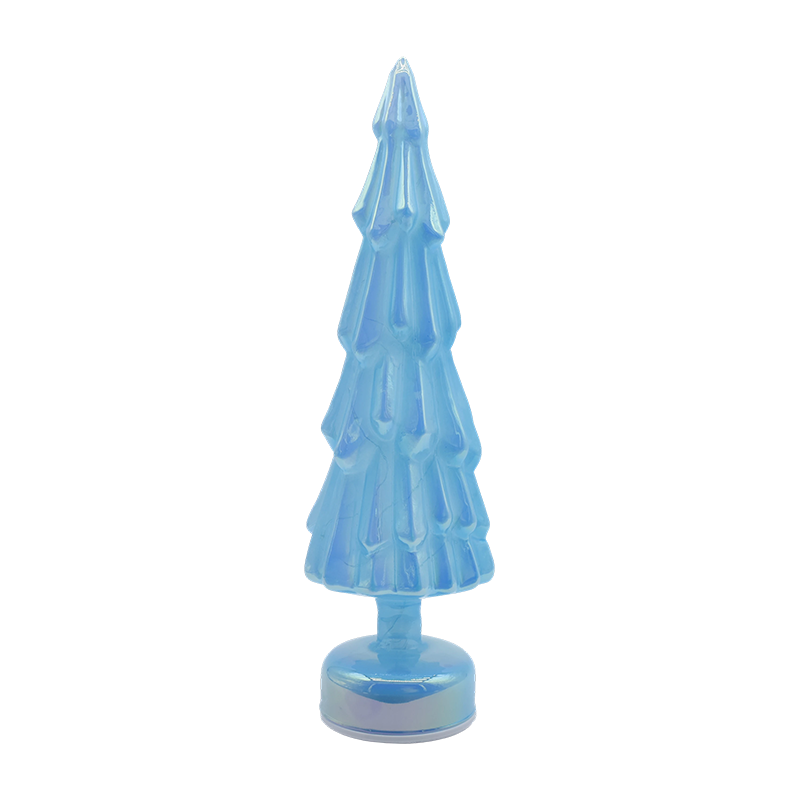 10×35 cm roterende juletre i klart glass med varm LED-glød