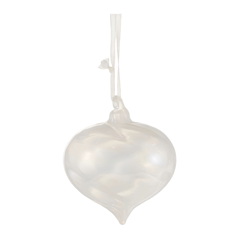 8cm Iridescent Swirl Christmas Glass Bauble ball