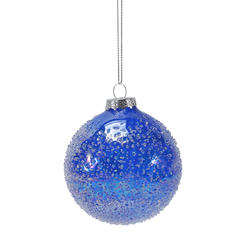 8cm krystallperle pyntet juleglasskule ornament