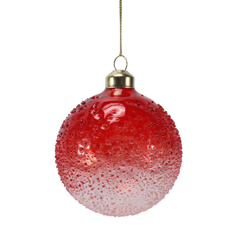 8cm krystallperle pyntet juleglasskule ornament