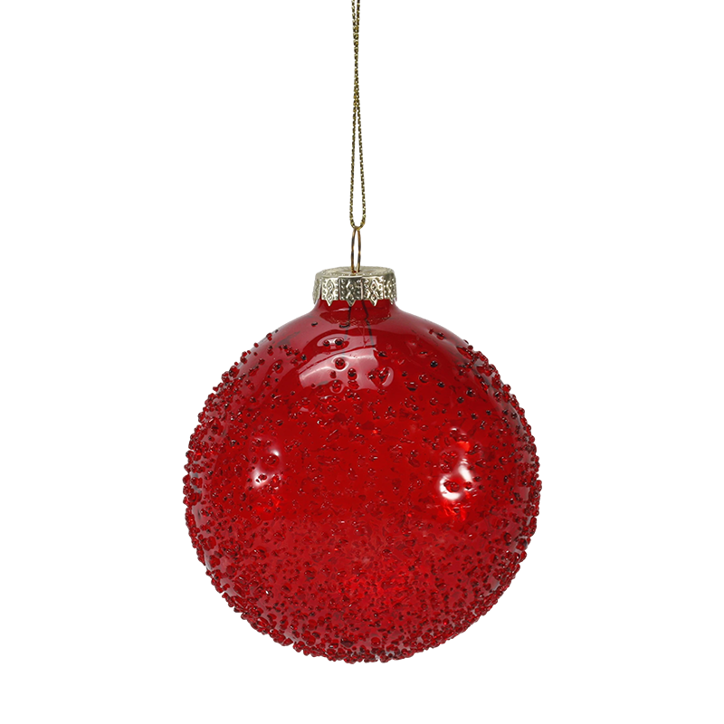 8cm krystallperle pyntet juleglasskule ornament