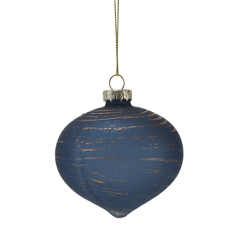 8 cm Morandi Stripe Juleglassballpynt (enkelt / sett med 3)