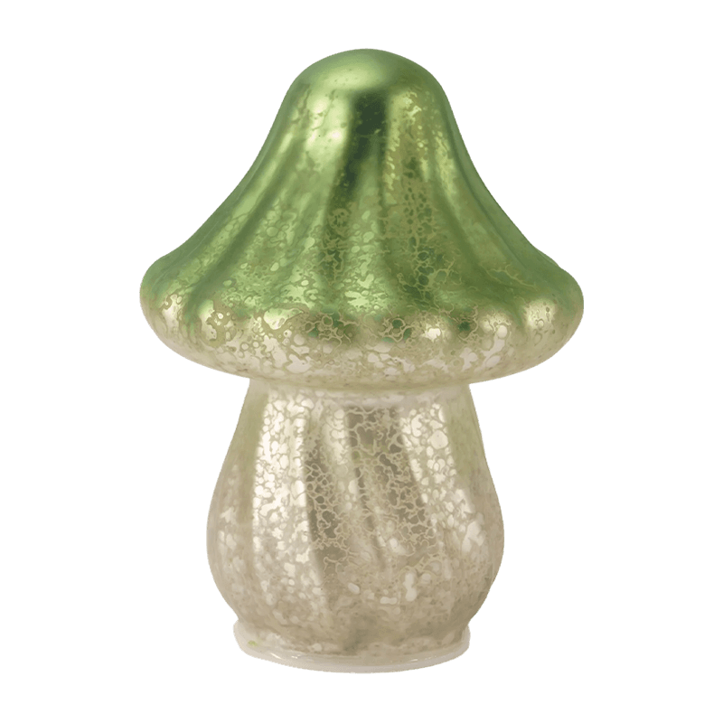 Håndlaget Gradient Mercury Glass Mushroom Ornament med LED-dekor
