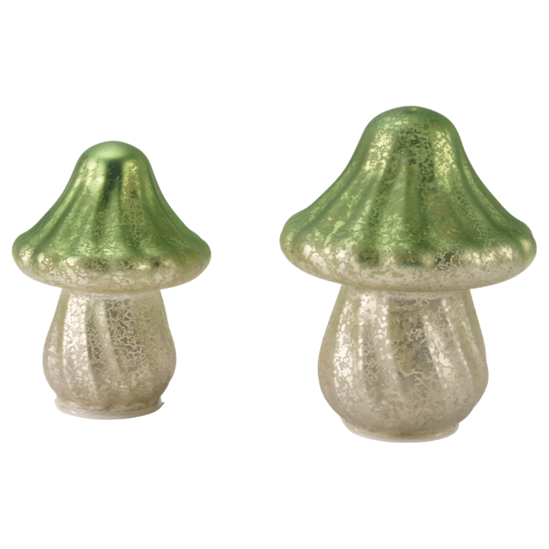 Håndlaget Gradient Mercury Glass Mushroom Ornament