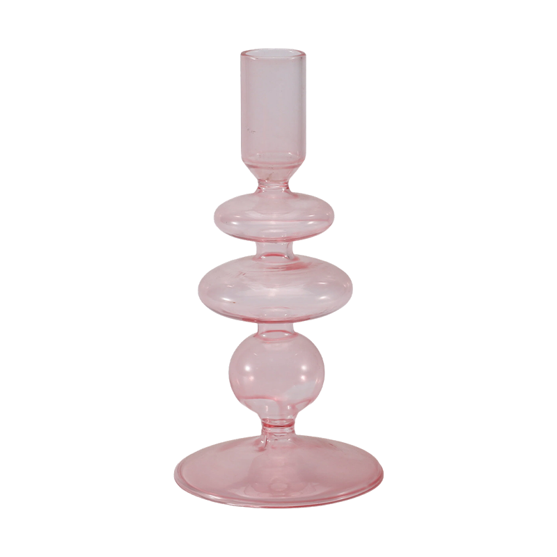 Romantisk og minimalistisk lysestakesamling i glass