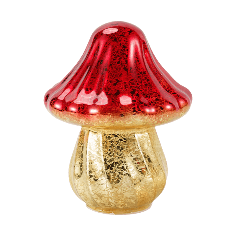 Håndlaget Gradient Mercury Glass Mushroom Ornament med LED-dekor