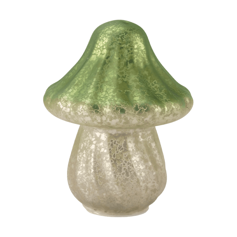 Håndlaget Gradient Mercury Glass Mushroom Ornament med LED-dekor