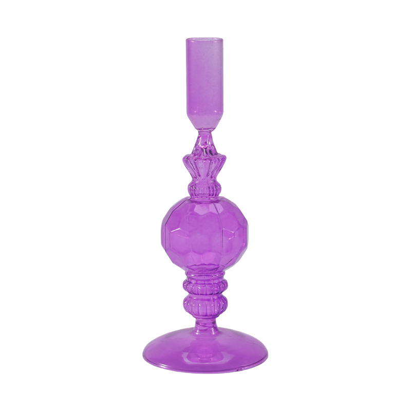 18 cm fargerik glass lysestakesamling