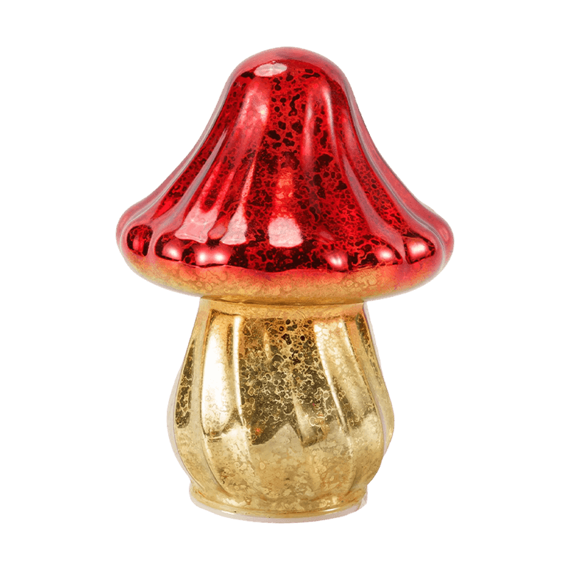 Håndlaget Gradient Mercury Glass Mushroom Ornament med LED-dekor