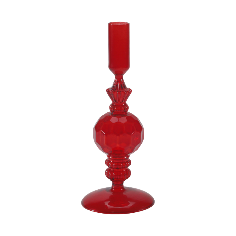 18 cm fargerik glass lysestakesamling