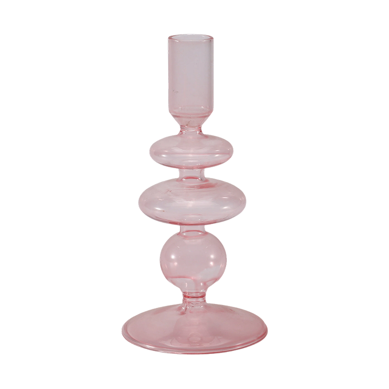 18 cm fargerik glass lysestakesamling
