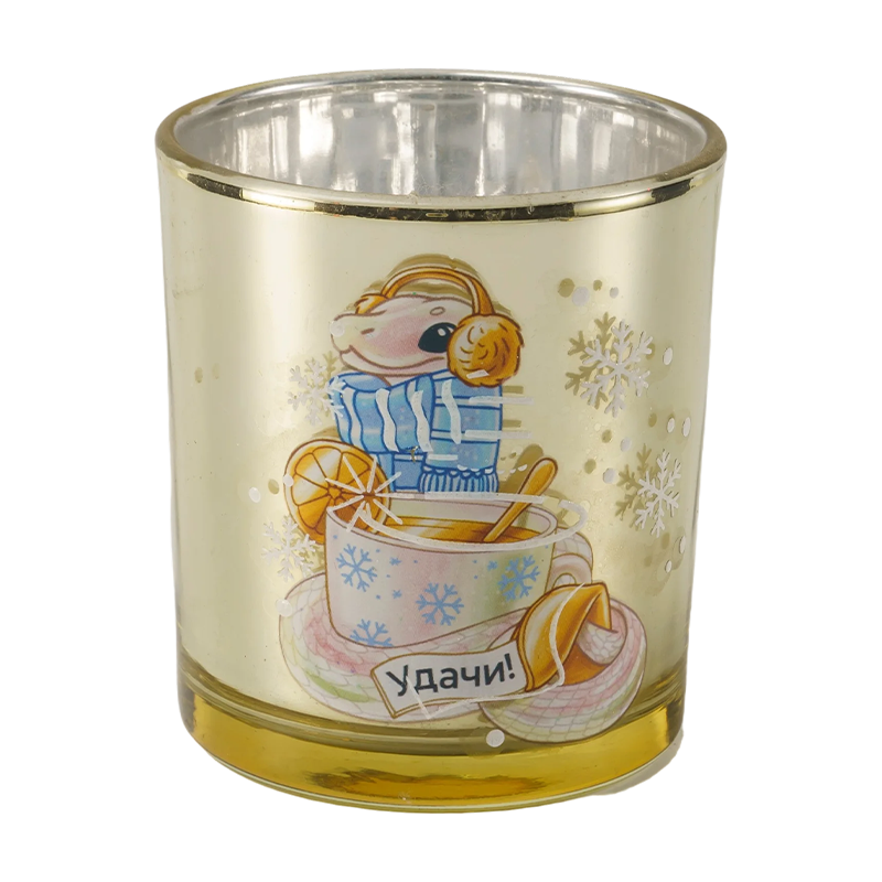 8-12cm Festlig glass lysestakesamling