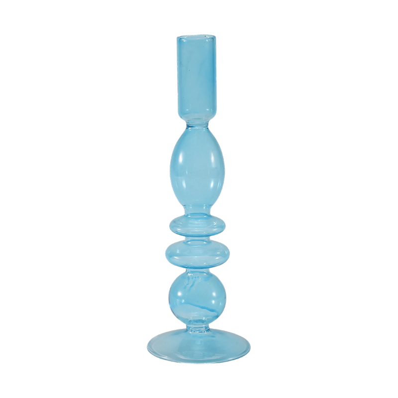 18 cm fargerik glass lysestakesamling