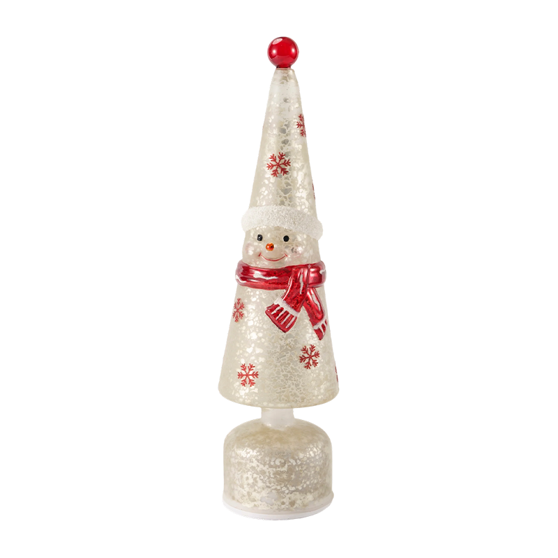 Iriserende Crystal LED Tower Decor / Snowman Juletre Bordlampe
