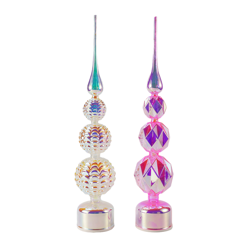 Iriserende Crystal LED Tower Decor / Snowman Juletre Bordlampe