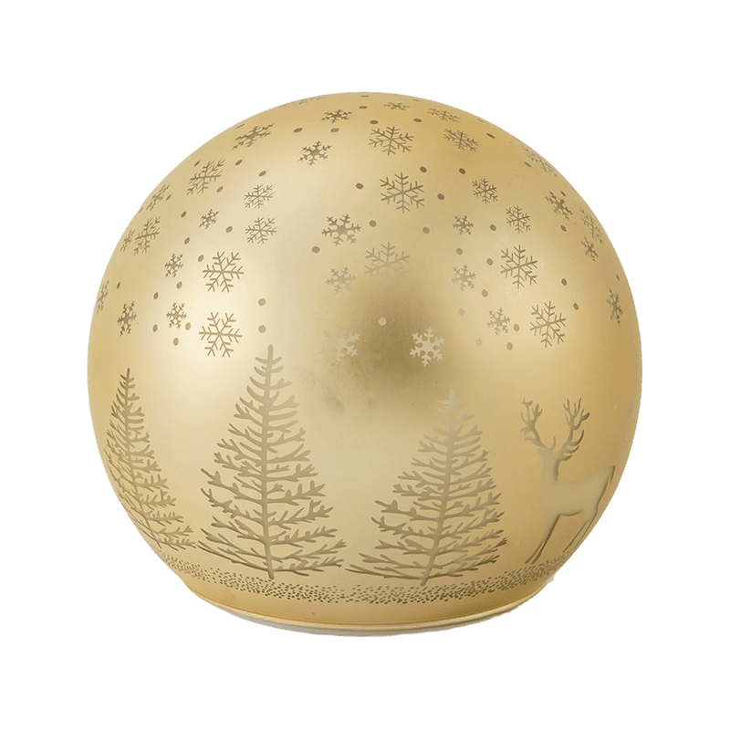 Golden Forest Scene LED Ball / Rød-Hvit Stripe Ornament LED Ball (med LED)