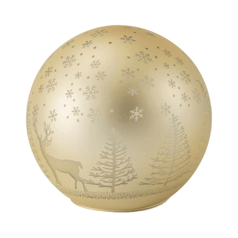 Golden Forest Scene LED Ball / Rød-Hvit Stripe Ornament LED Ball (med LED)