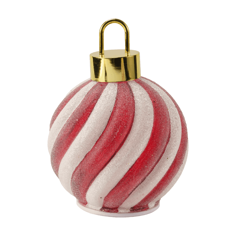 Golden Forest Scene LED Ball / Rød-Hvit Stripe Ornament LED Ball (med LED)