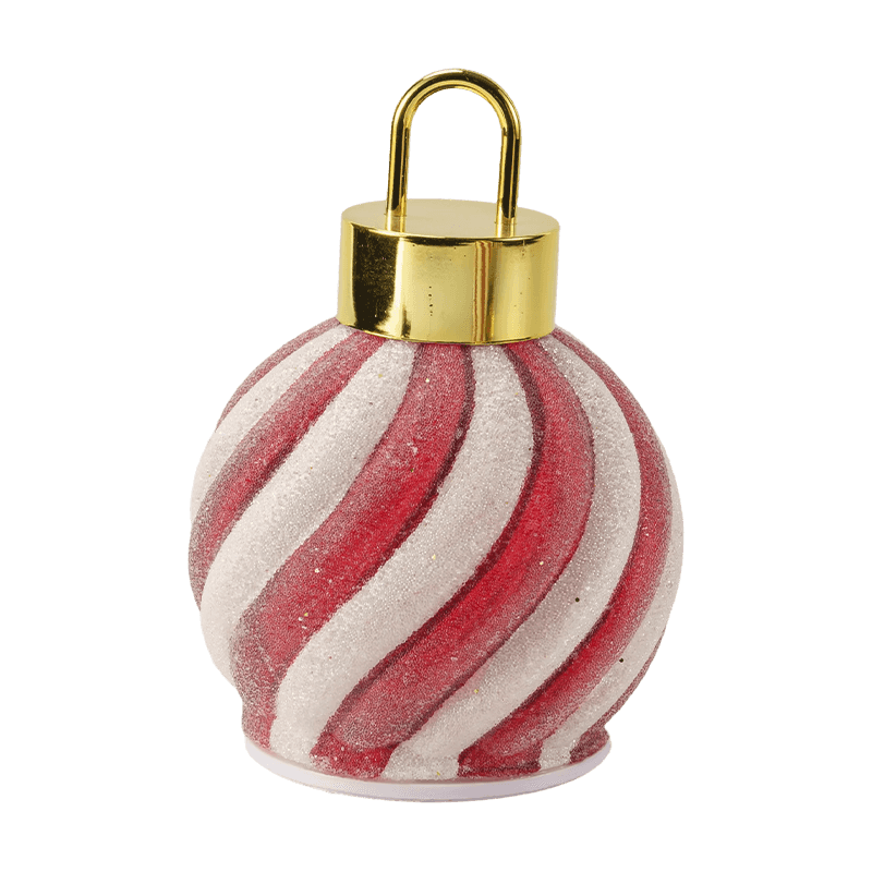 Golden Forest Scene LED Ball / Rød-Hvit Stripe Ornament LED Ball (med LED)