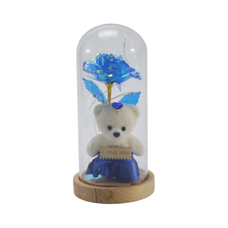 Galaxy Rose Glass Cloche Light (med/uten teddybjørn, flere farger)