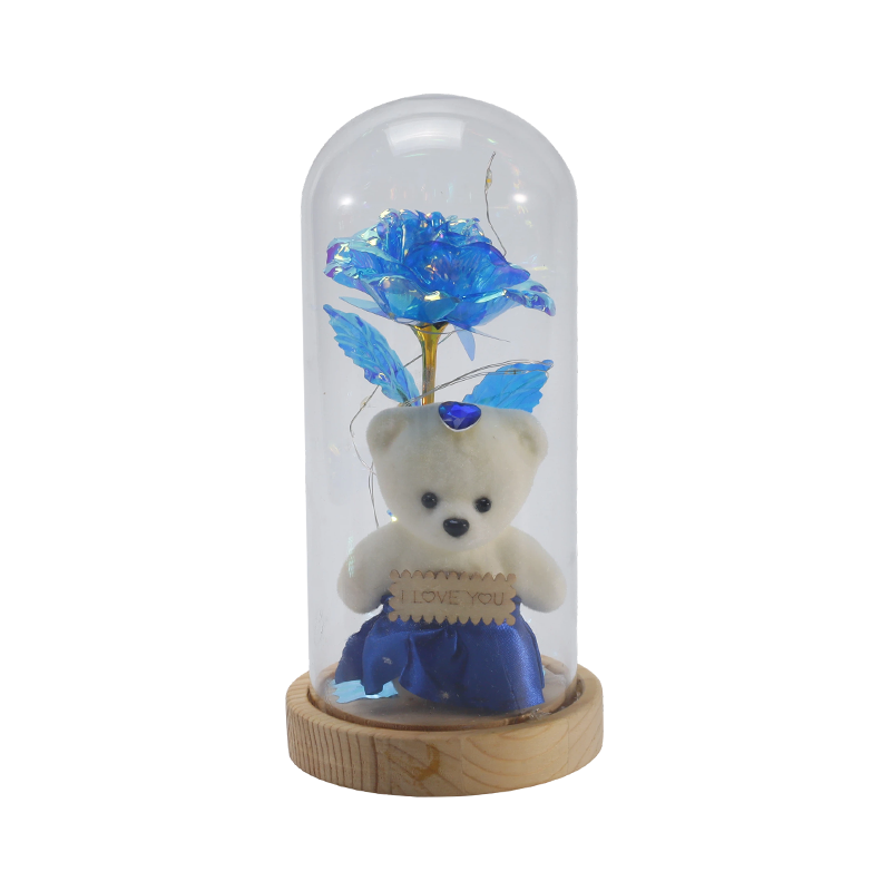 Galaxy Rose Glass Cloche Light (med/uten teddybjørn, flere farger)