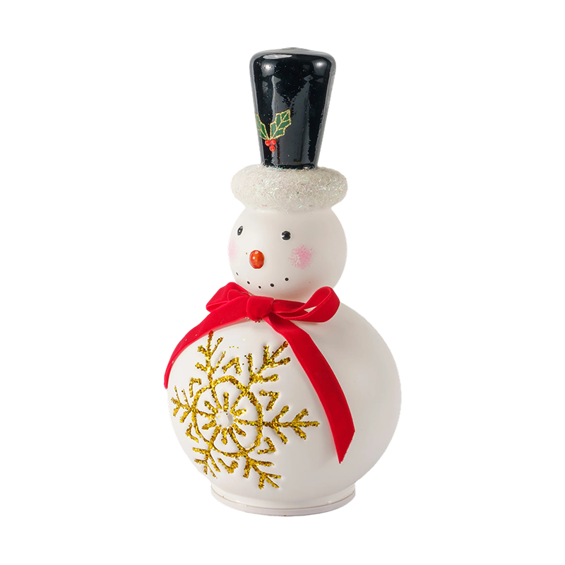 Festlig snømannfigur i glass (klar / matt hvit finish)