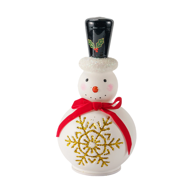 Festlig snømannfigur i glass (klar / matt hvit finish)