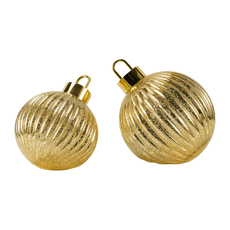 Julekule i teksturert glass (ribbede / vatterte diamanter)