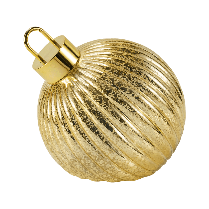 Julekule i teksturert glass (ribbede / vatterte diamanter)