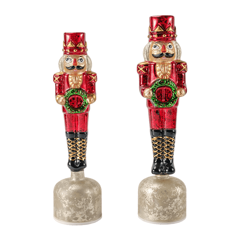 Vintage Mercury Glass Nøtteknekker figur (rød finish)