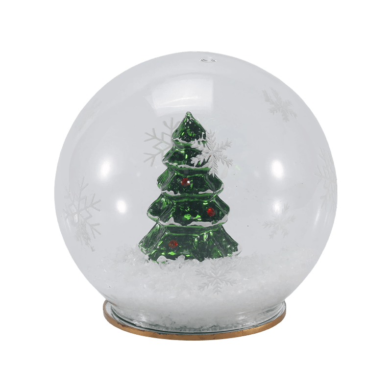 Festlig glassklodelys (iriserende / juletre / nattscene / snømannstiler)