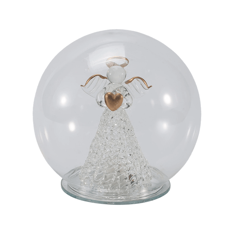 Festlig glass Cloche & Globe Light (Engel / Nativity / Juletre / Deer Forest Styles)