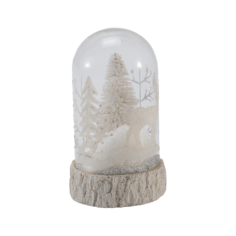 Festlig glass Cloche & Globe Light (Engel / Nativity / Juletre / Deer Forest Styles)