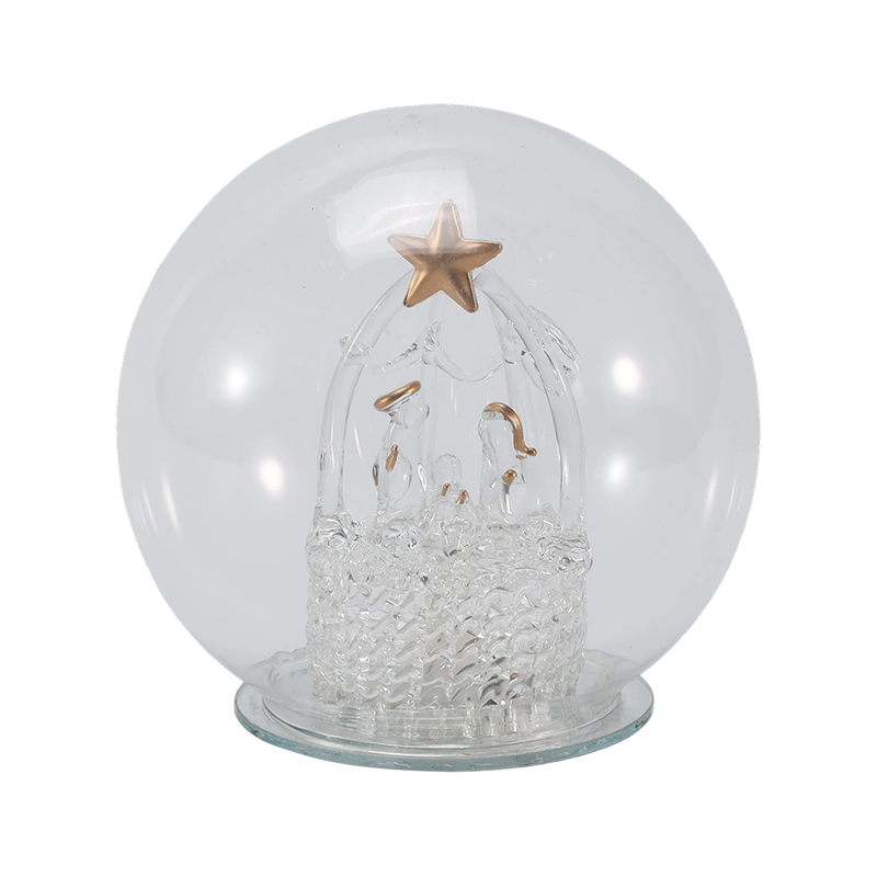 Festlig glass Cloche & Globe Light (Engel / Nativity / Juletre / Deer Forest Styles)