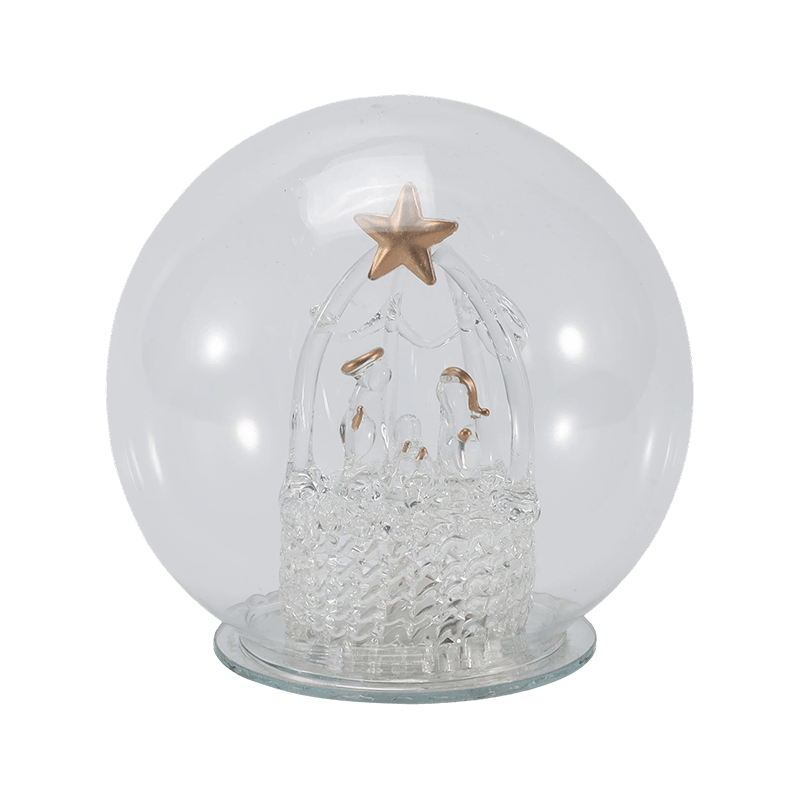 Festlig glass Cloche & Globe Light (Engel / Nativity / Juletre / Deer Forest Styles)
