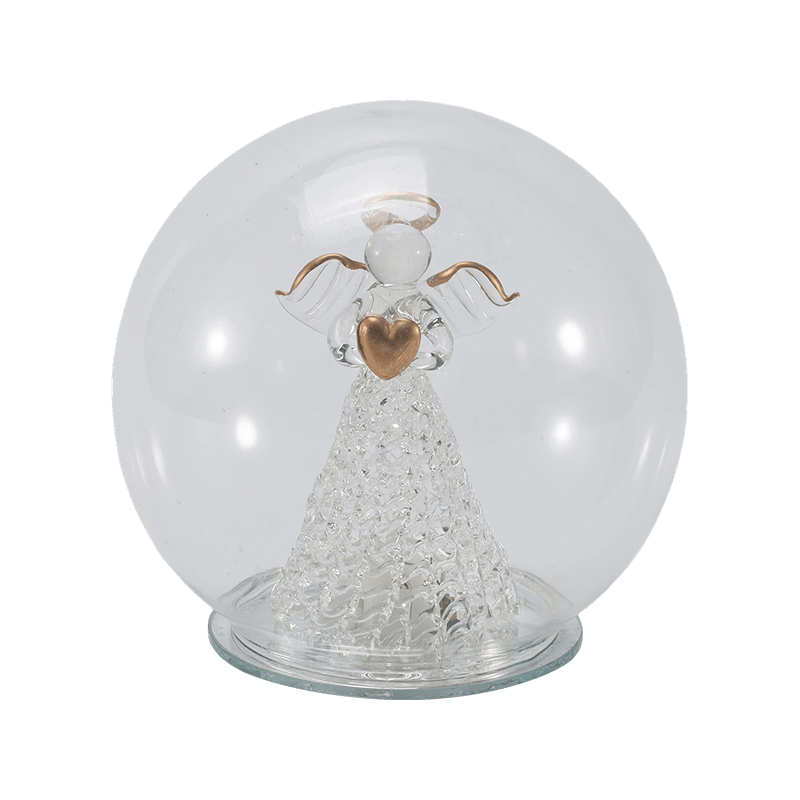 Festlig glass Cloche & Globe Light (Engel / Nativity / Juletre / Deer Forest Styles)