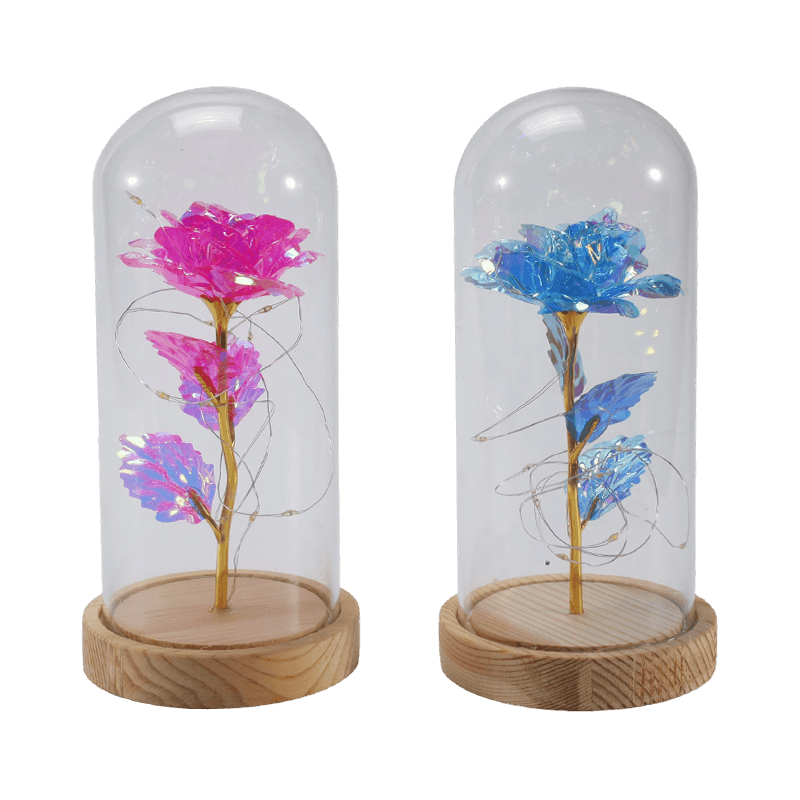 Galaxy Rose Glass Cloche Light (med/uten teddybjørn, flere farger)