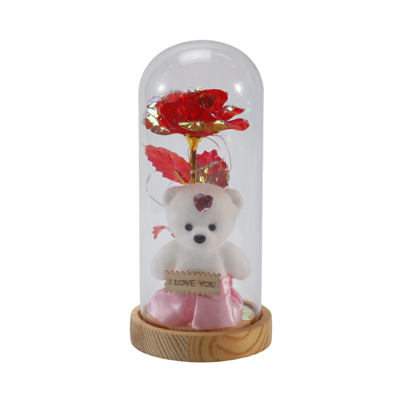Galaxy Rose Glass Cloche Light (med/uten teddybjørn, flere farger)