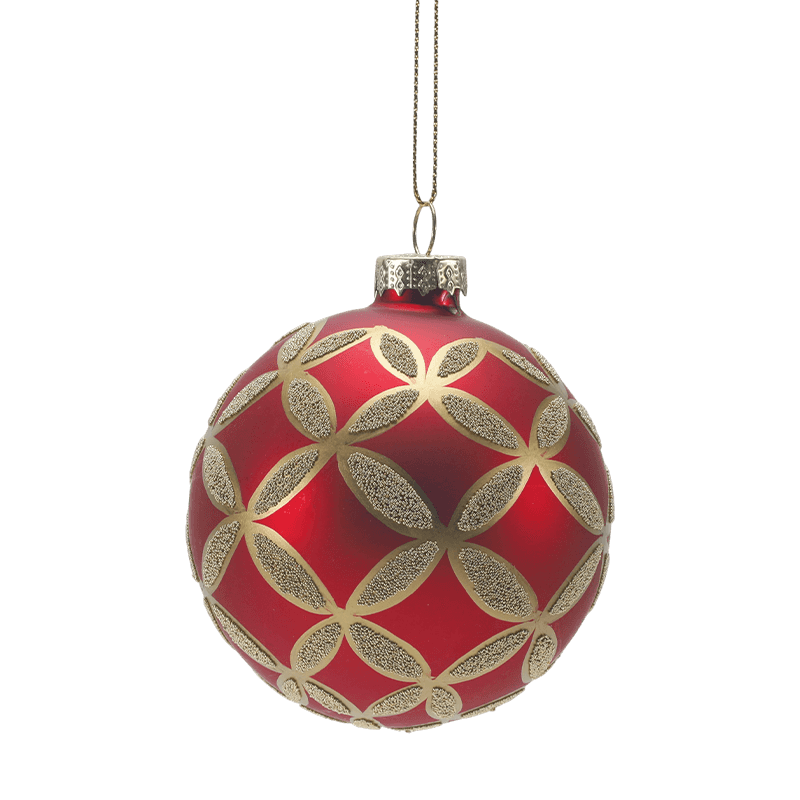 8*8*8 m Håndmalt Glitter Glass Juleball