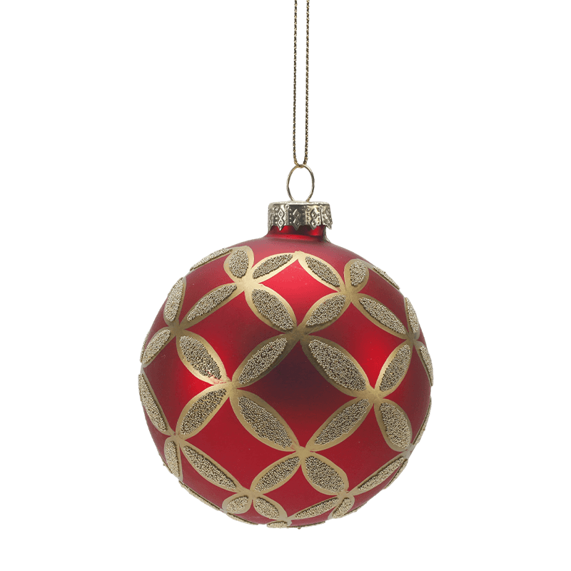 8*8*8 m Håndmalt Glitter Glass Juleball