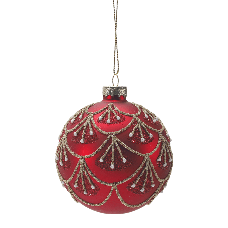 8*8*8 m Håndmalt Glitter Glass Juleball