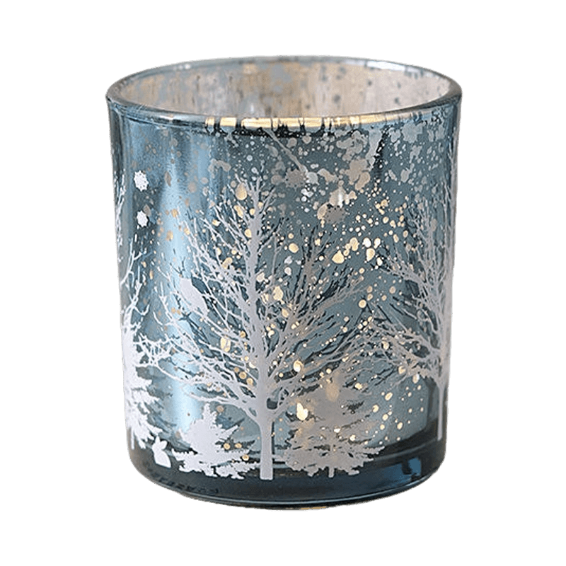 8*9 cm galvanisert utskåret glass lysestakeholderkopp festlig dekorutgave