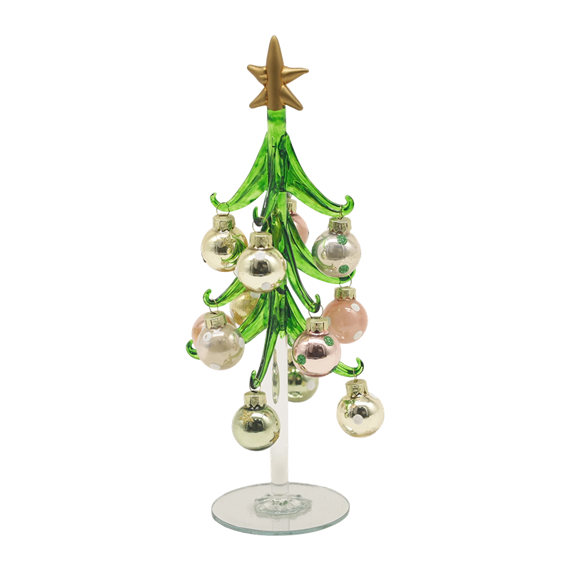 10×25 cm og 10×30 cm Festlig glass juletre utsmykket med dekorative kuler alternativer