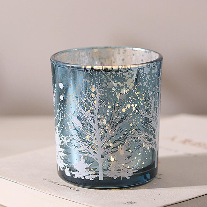 8*9 cm galvanisert utskåret glass lysestakeholderkopp festlig dekorutgave