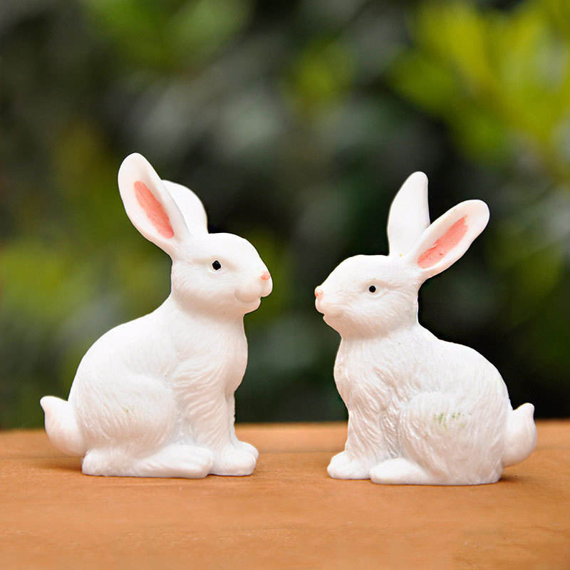 8 cm harpiks påskehare figur dekorsett
