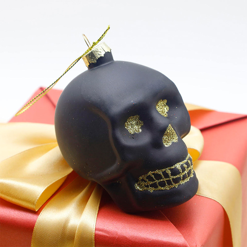 8*9 cm Halloween Glass Skull Ornament Set