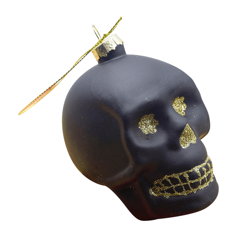 8*9 cm Halloween Glass Skull Ornament Set