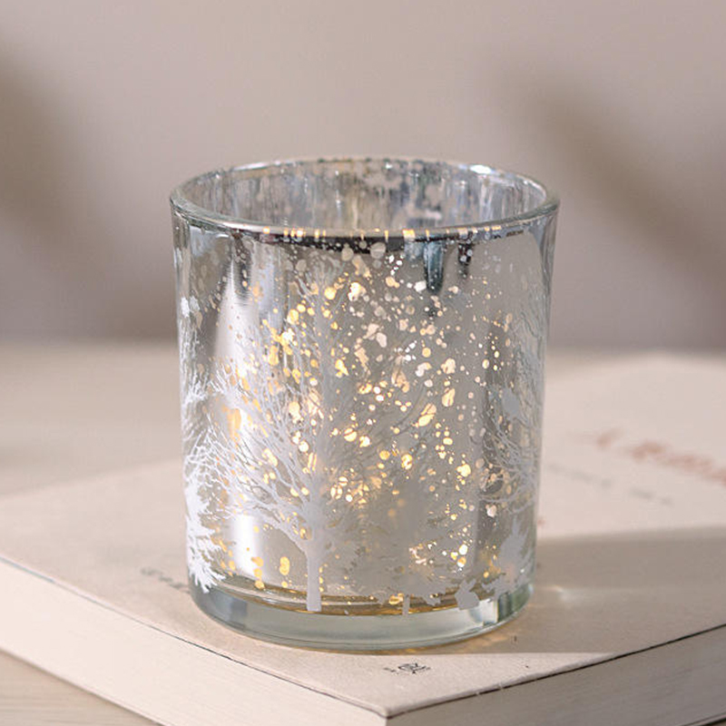 8*9 cm galvanisert utskåret glass lysestakeholderkopp festlig dekorutgave