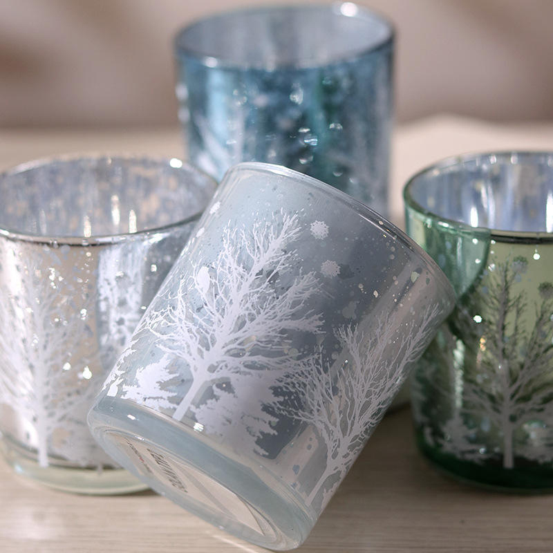 8*9 cm galvanisert utskåret glass lysestakeholderkopp festlig dekorutgave
